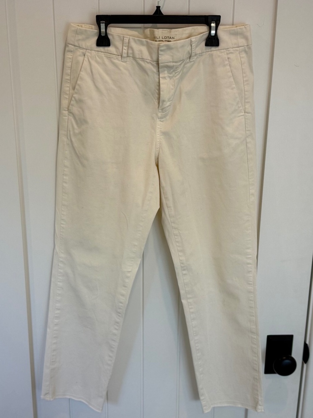 NILI LOTAN JENNA PANTS, EGGSHELL, SZ 4